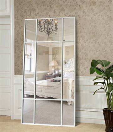 Spegel med vitlackerad ram av järn stl. 180x90 cm